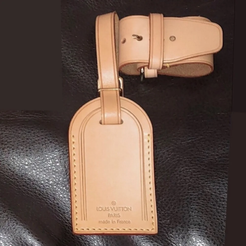 M LOUIS VUITTON LV Luggage Tag & LV Poignet - One Set Vachetta Leather